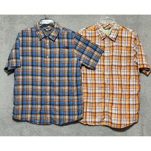 The North Face Shirts Mens L Plaid Button Up Lightweight Hiking Outdoor Lot Of 2